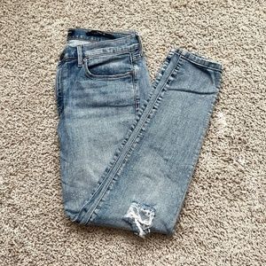 Banana Republic Premium Denim Skinny Ankle Distressed